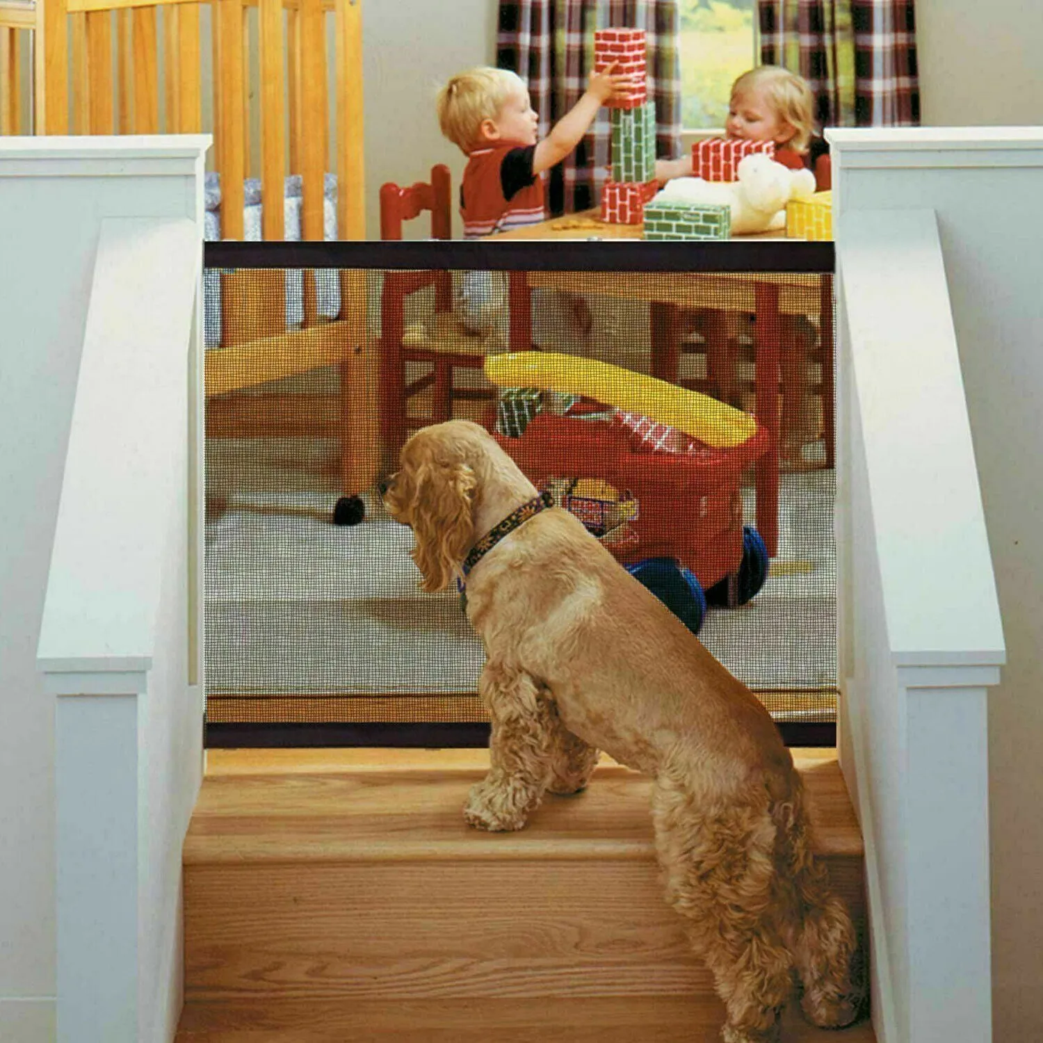 Pet Dog Fence Gate Safe Guard Dog Gate Safety Enclosure Mesh Fences Pet Supplies