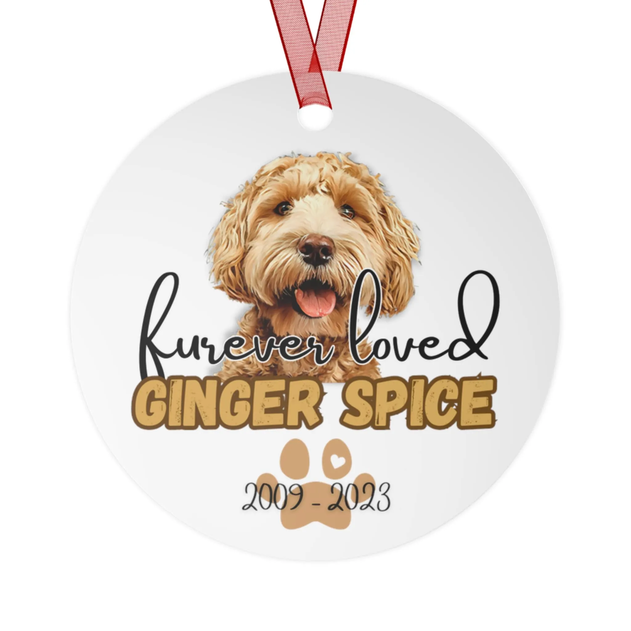 Pet Memorial Ornament for Christmas Tree - Personalized with Your Pet's Breed, Name, and Years of Birth/Death