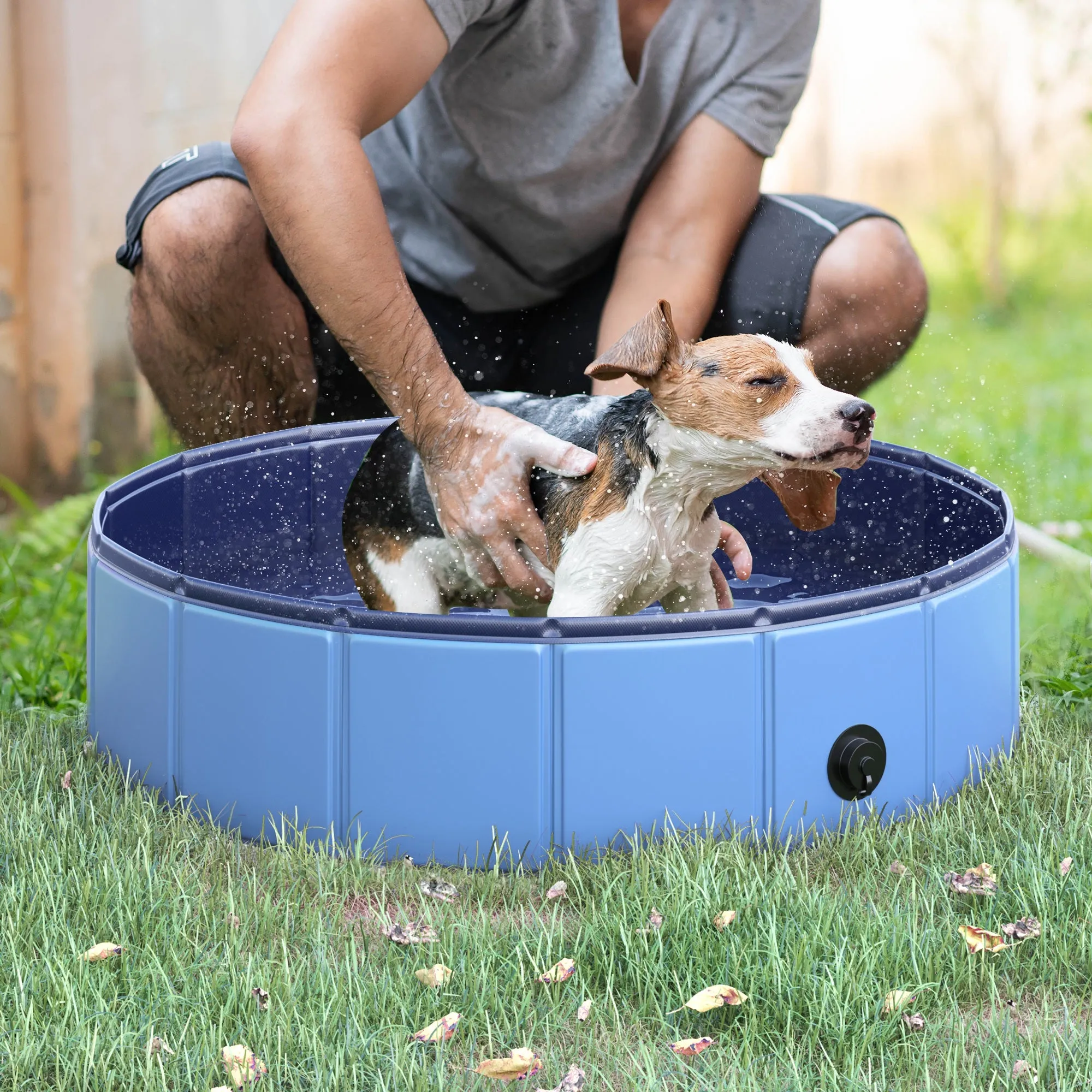 Pet Swimming Pool, Foldable, 80 cm Diameter-Blue