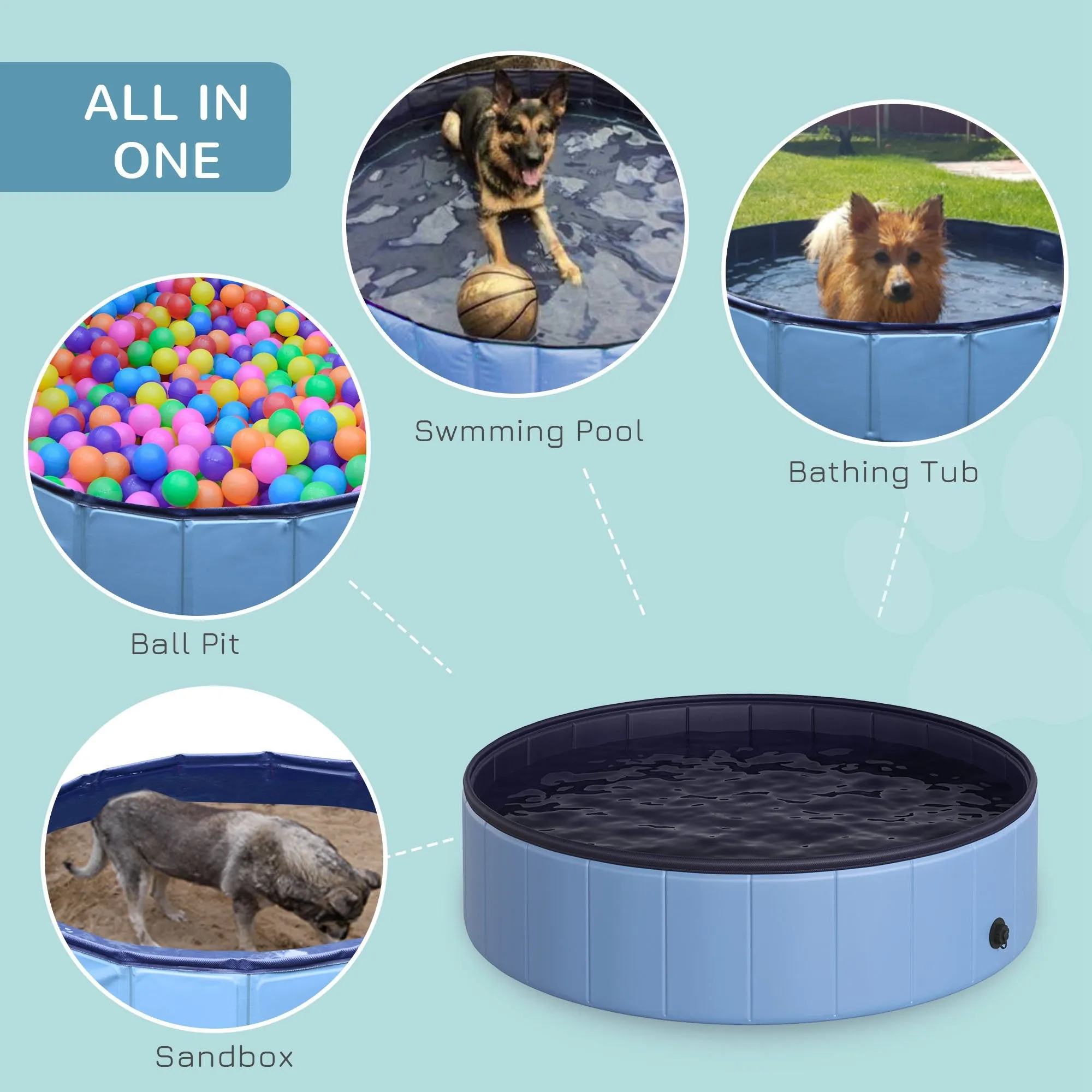 Pet Swimming Pool - Non-slip foldable dog pool that sets up in minutes