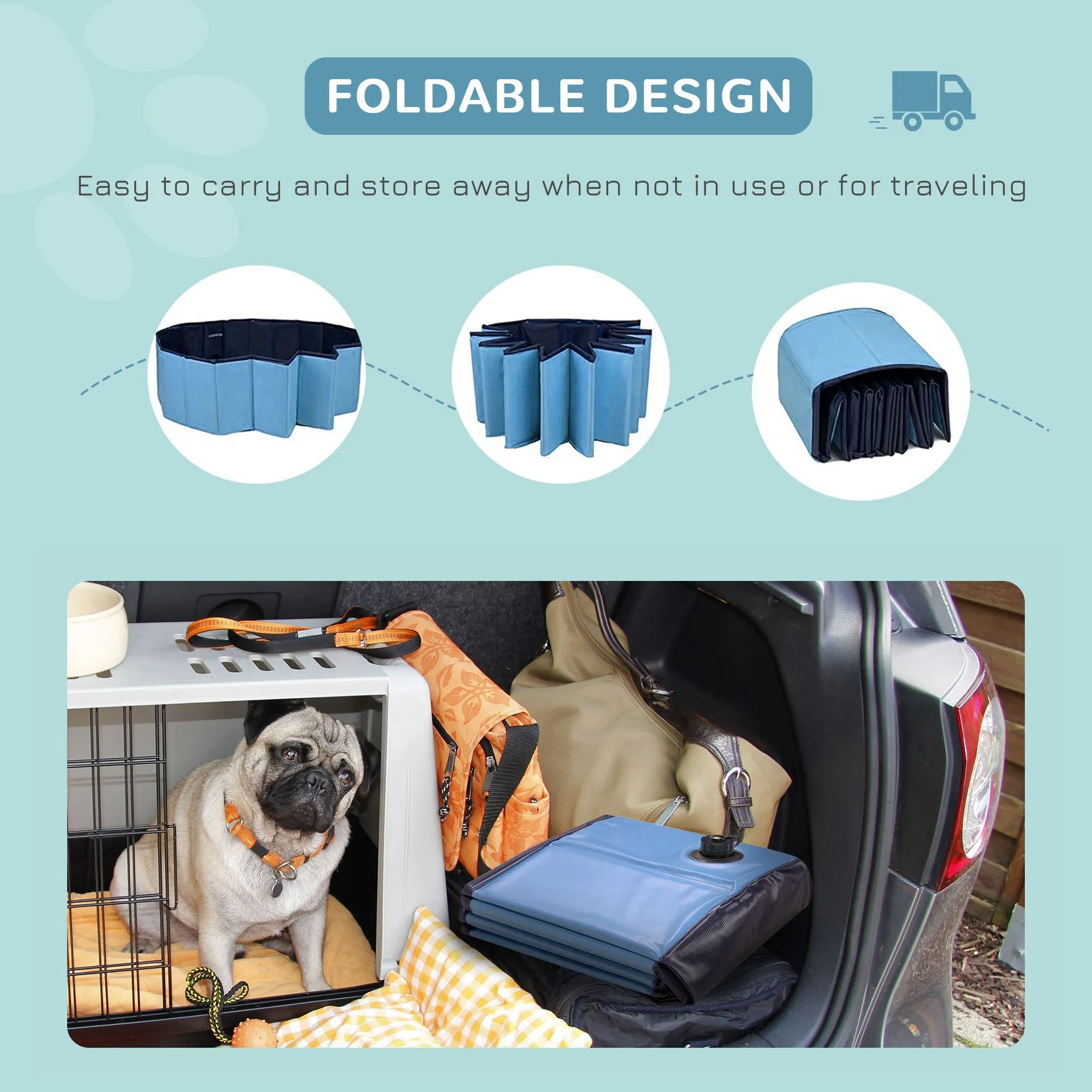 Pet Swimming Pool - Non-slip foldable dog pool that sets up in minutes