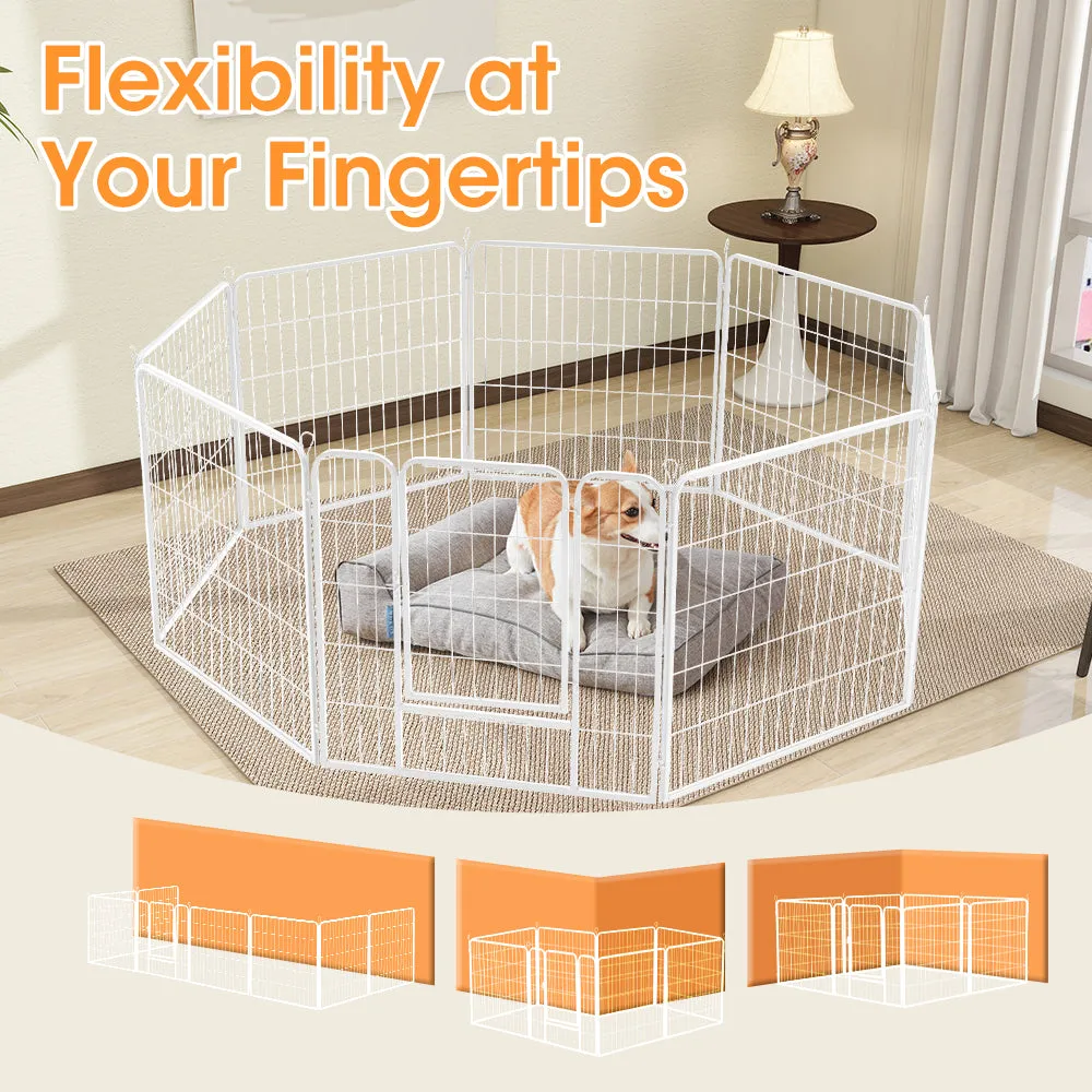 Petzly Dog 8 Panel Playpen Puppy Exercise Cage Pet Cage Enclosure