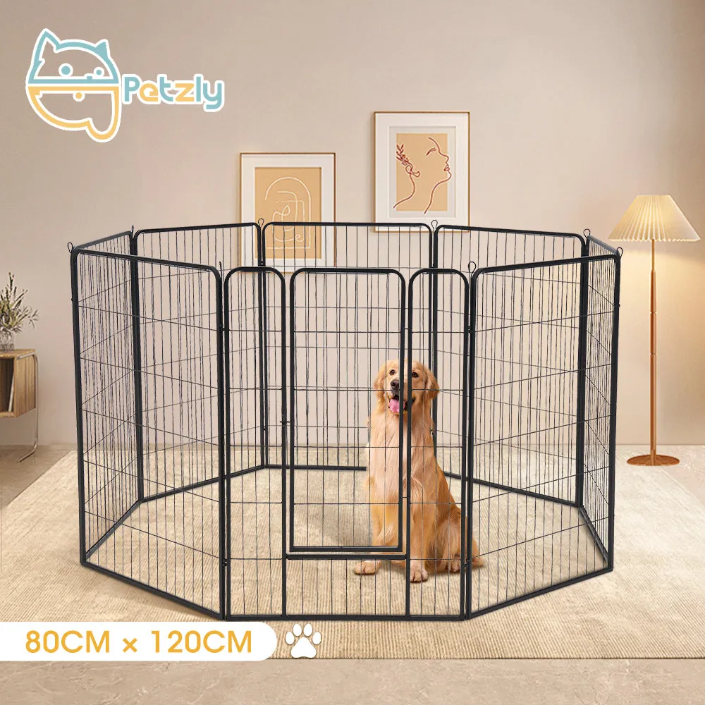 Petzly Dog 8 Panel Playpen Puppy Exercise Cage Pet Cage Enclosure