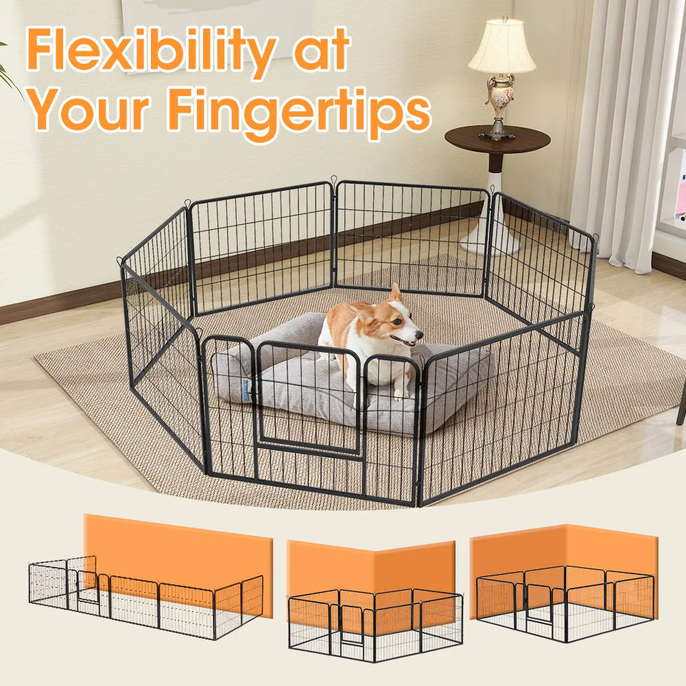 Petzly Dog 8 Panel Playpen Puppy Exercise Cage Pet Cage Enclosure