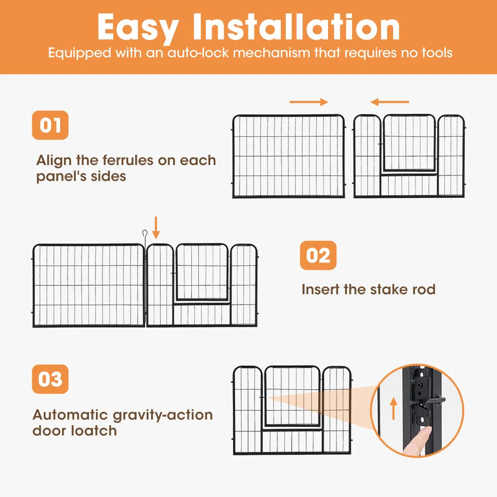 Petzly Dog 8 Panel Playpen Puppy Exercise Cage Pet Cage Enclosure