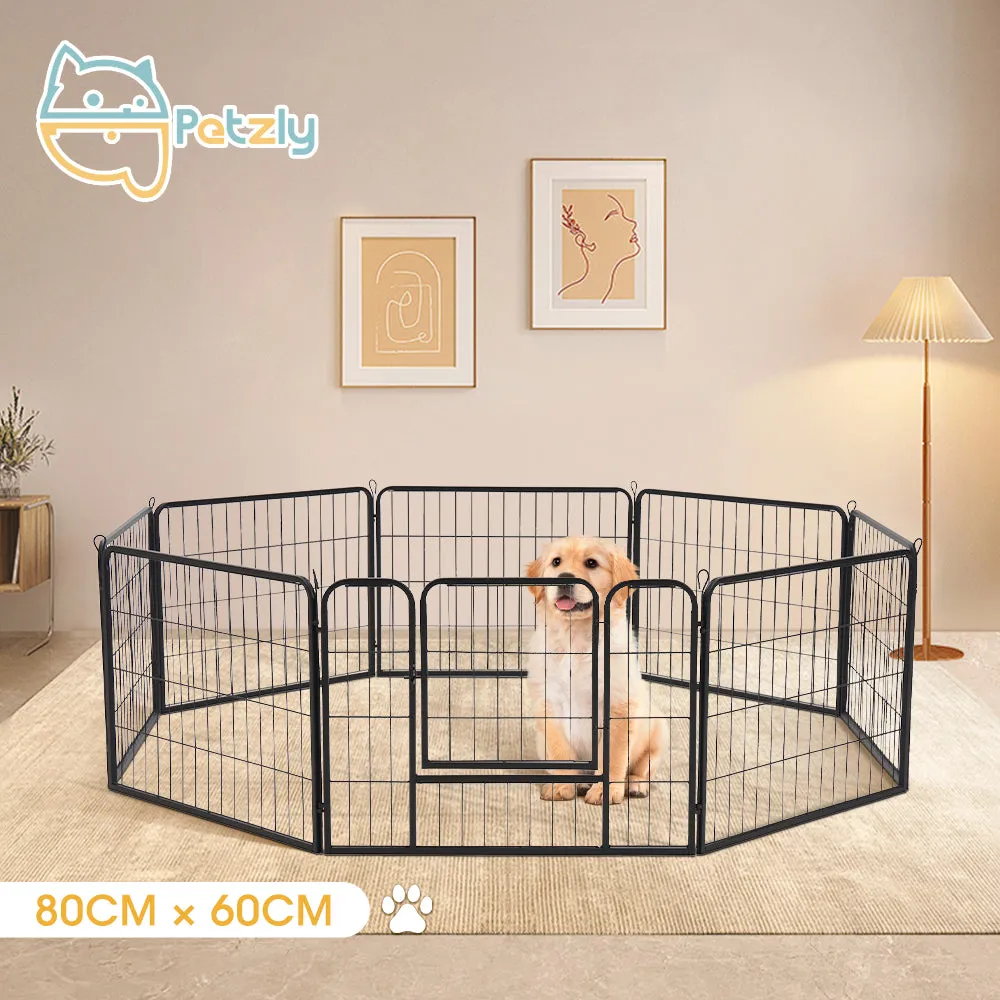 Petzly Dog 8 Panel Playpen Puppy Exercise Cage Pet Cage Enclosure