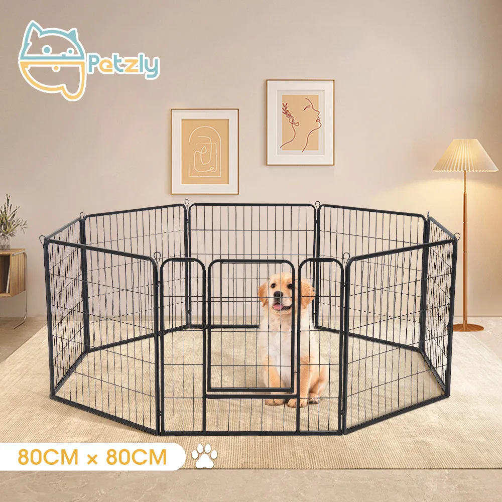 Petzly Dog 8 Panel Playpen Puppy Exercise Cage Pet Cage Enclosure