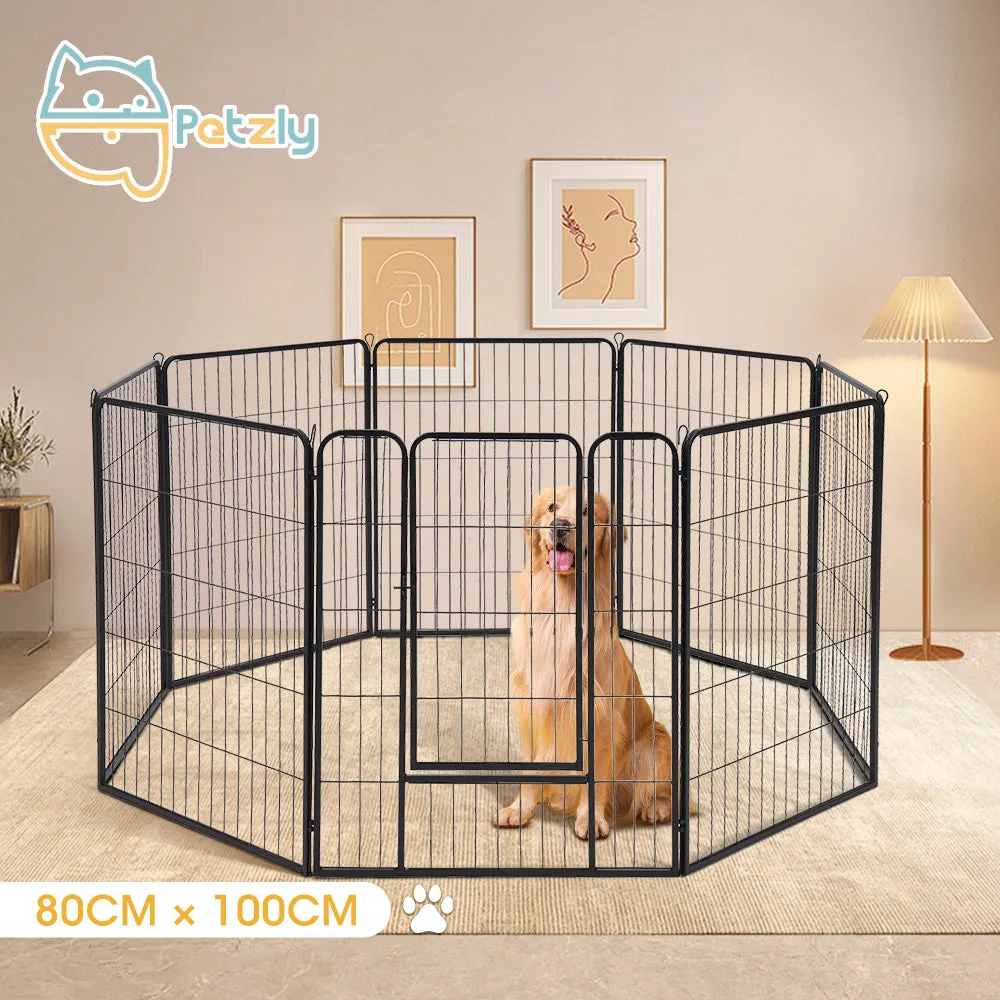 Petzly Dog 8 Panel Playpen Puppy Exercise Cage Pet Cage Enclosure