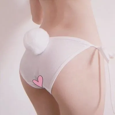 Poofy Bunny Tail Thongs