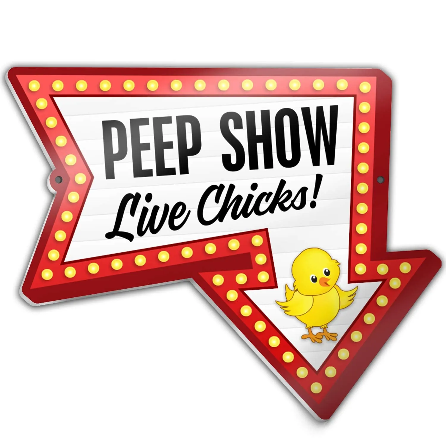 Signs Pvc Chicken Coop Sign - Peep Show Live Chicks - Hen House & Rooster Shelter Plaque