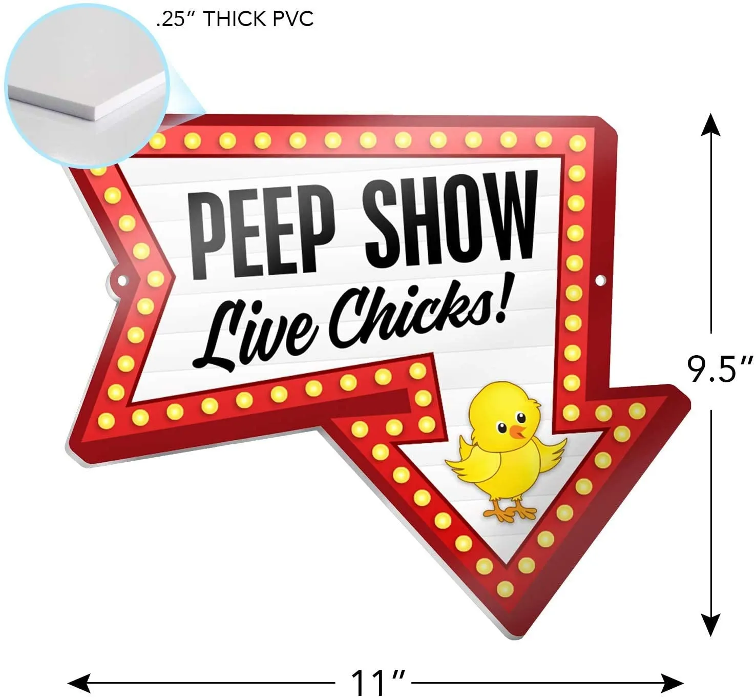 Signs Pvc Chicken Coop Sign - Peep Show Live Chicks - Hen House & Rooster Shelter Plaque