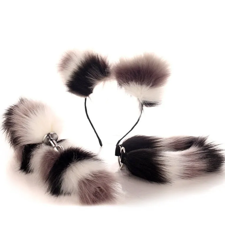 Adorable Skunky Kitten Pet Play Set with Whiskers, Tail, and Ears for Fun Dress-Up Experiences