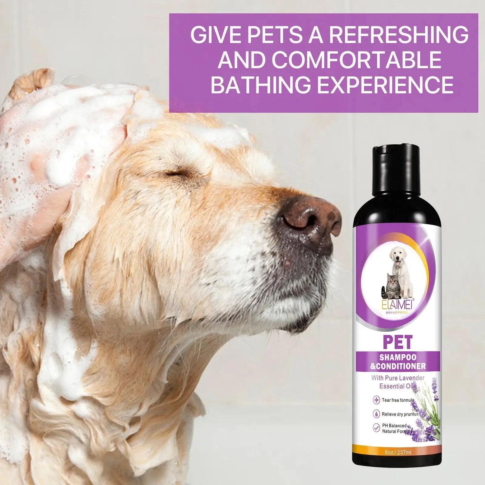 Softening Pet Shampoo Mite Dirt Removal