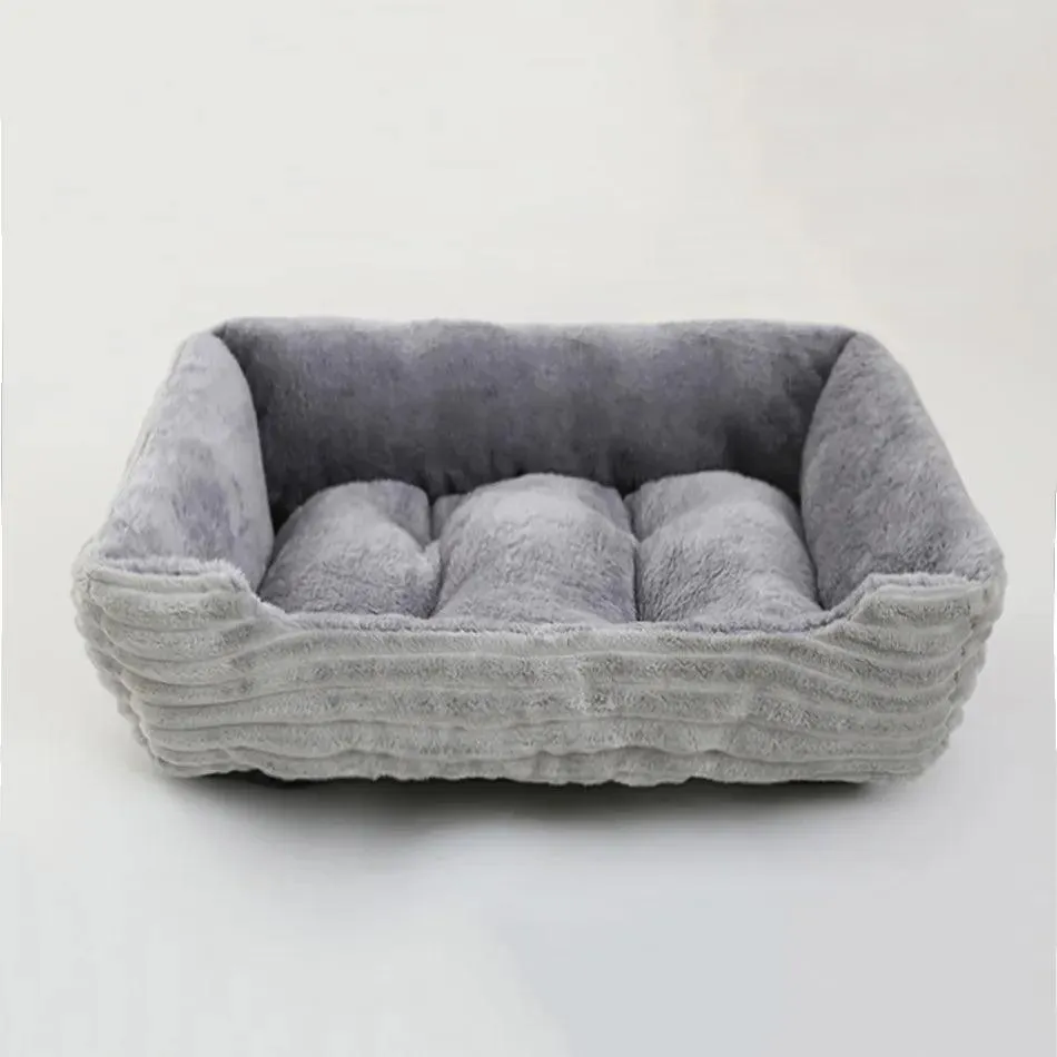 Square Plush Kennel Bed