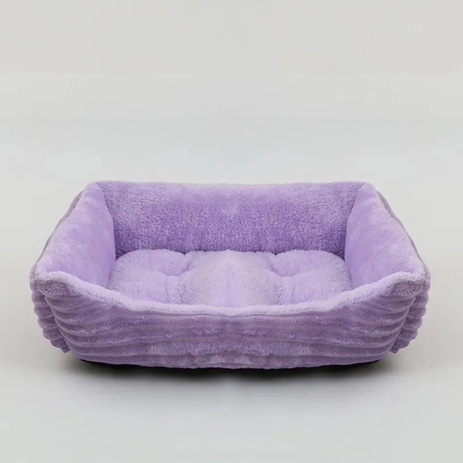 Square Plush Kennel Bed