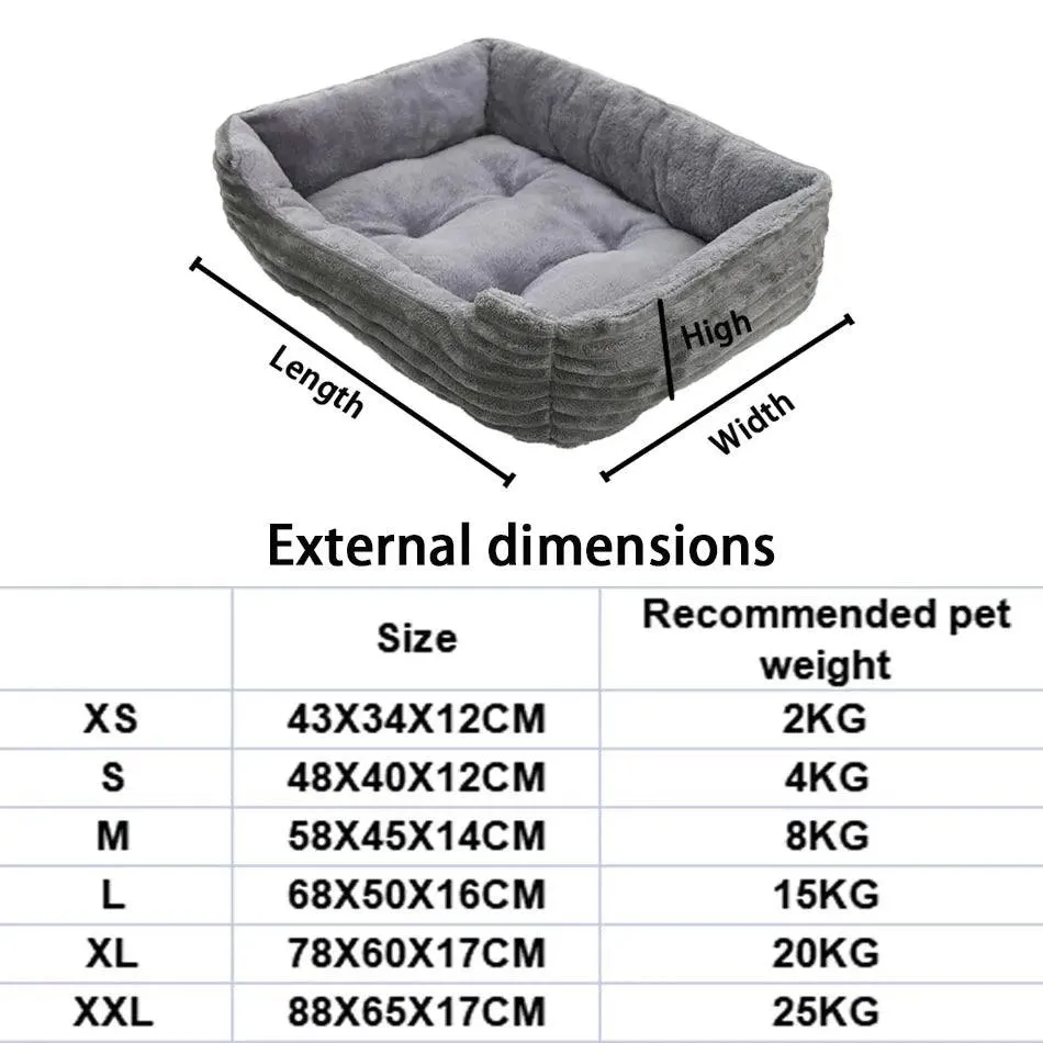 Square Plush Kennel Bed