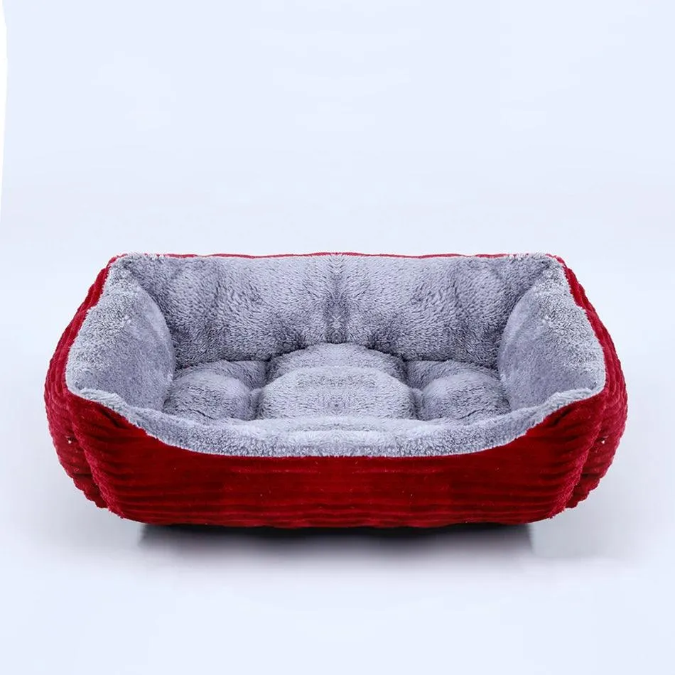 Square Plush Kennel Bed