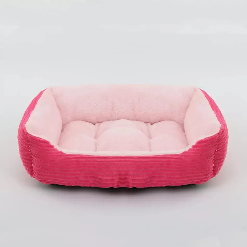 Square Plush Kennel Bed