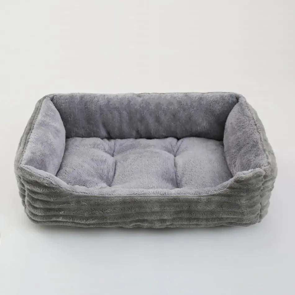 Square Plush Kennel Bed