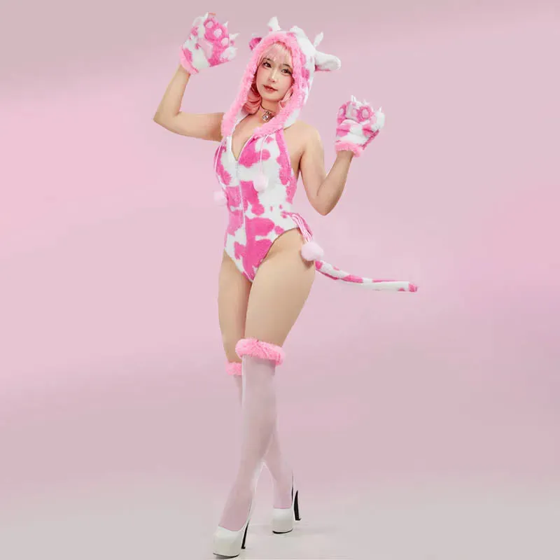 Strawberry Cow Fuzzy Cosplay Set