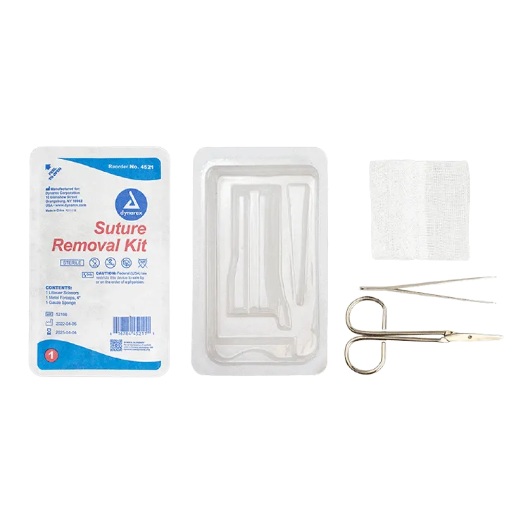 Suture Removal Kit with Littauer Scissors and Metal Forceps