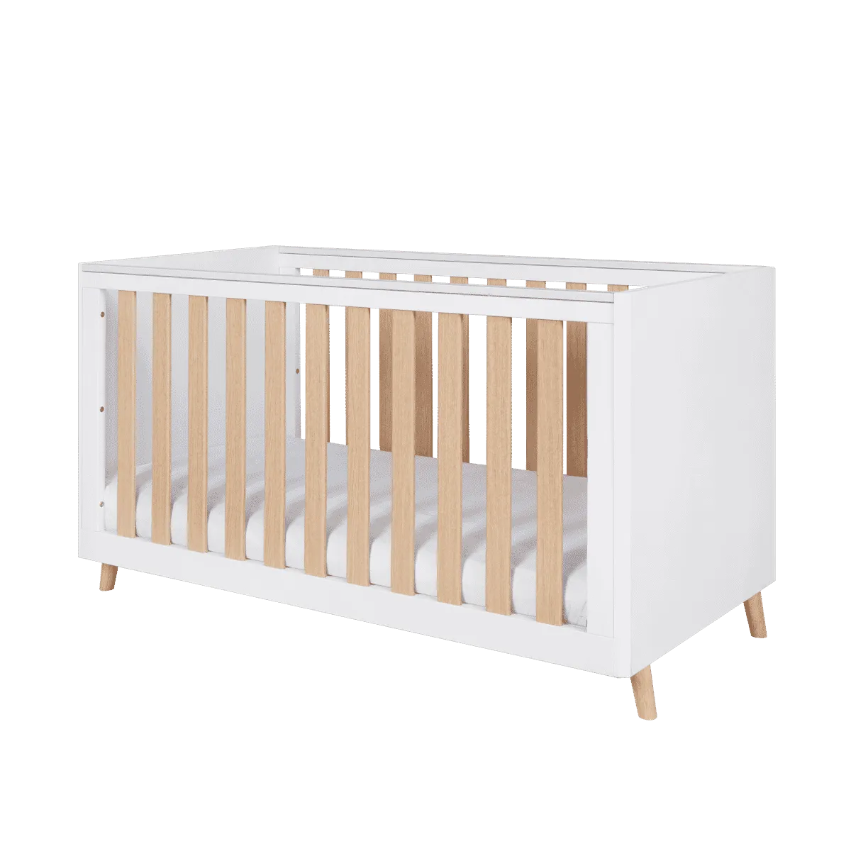 Tutti Bambini Fika Cot Bed - White/Light Oak