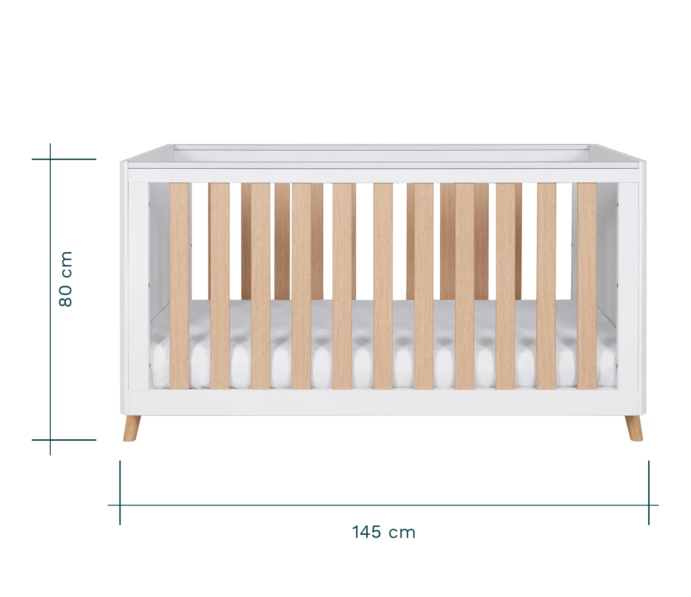 Tutti Bambini Fika Cot Bed - White/Light Oak