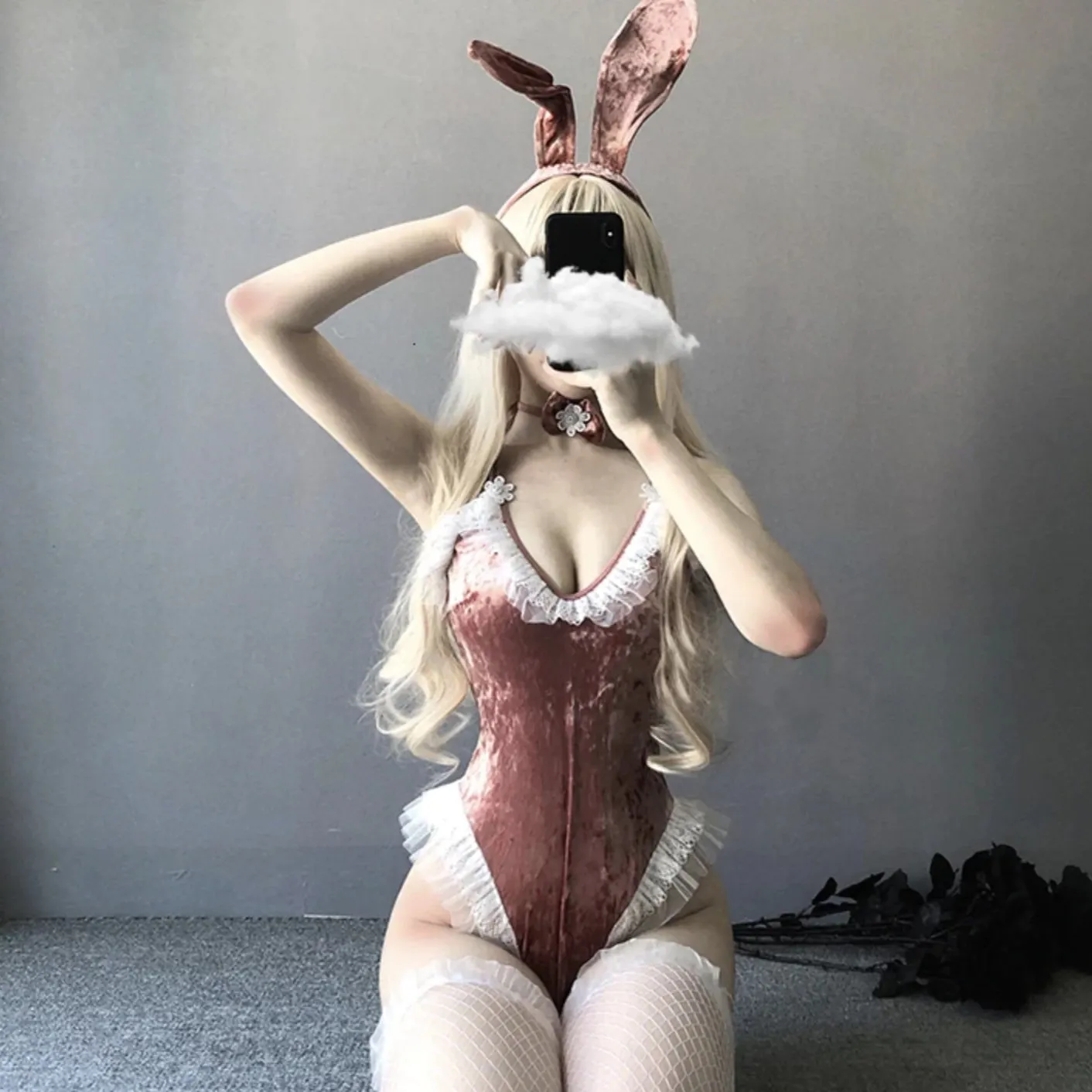 Velour Ruffled Bunny Cosplay