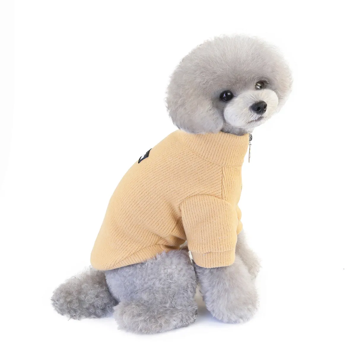 Warm zipper woolen winter cat pet clothing