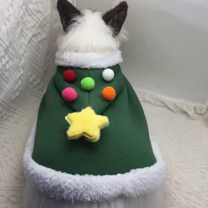 Winter Warm Pet Christmas Scarf Cloak