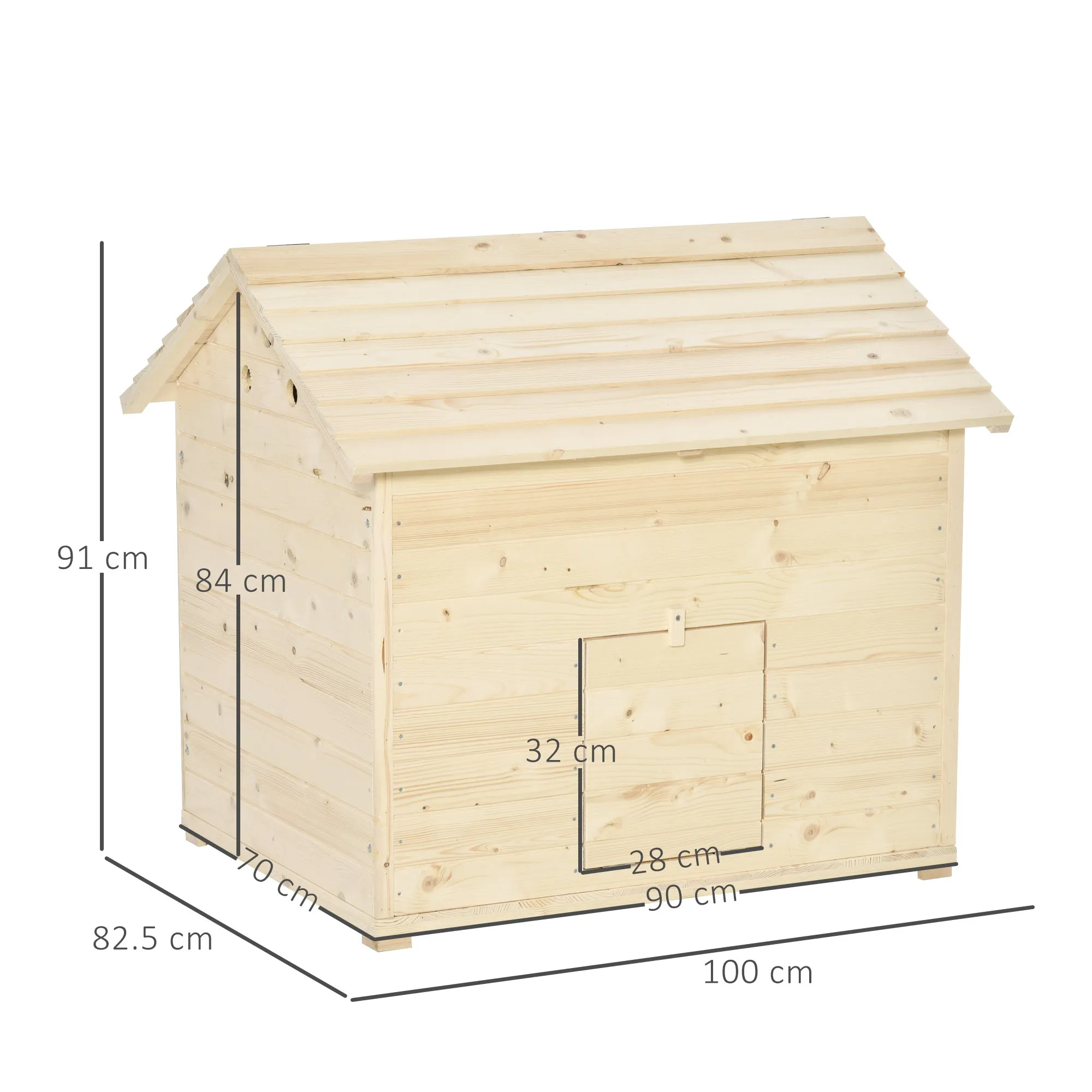 Wooden Duck House Poultry Coop for 2-4 Ducks with Openable Roof Raised Feet Air Holes Natural