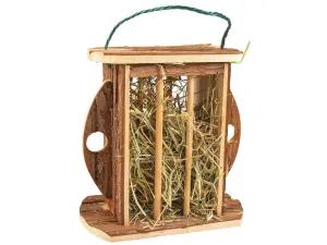 Wooden Hayrack In Bark 20X12X20Cm