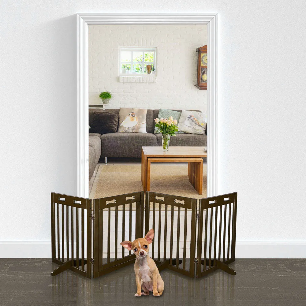 Yescom 4-Panel Folding Wood Pet Gate Crate Baby Barrier 80x24in