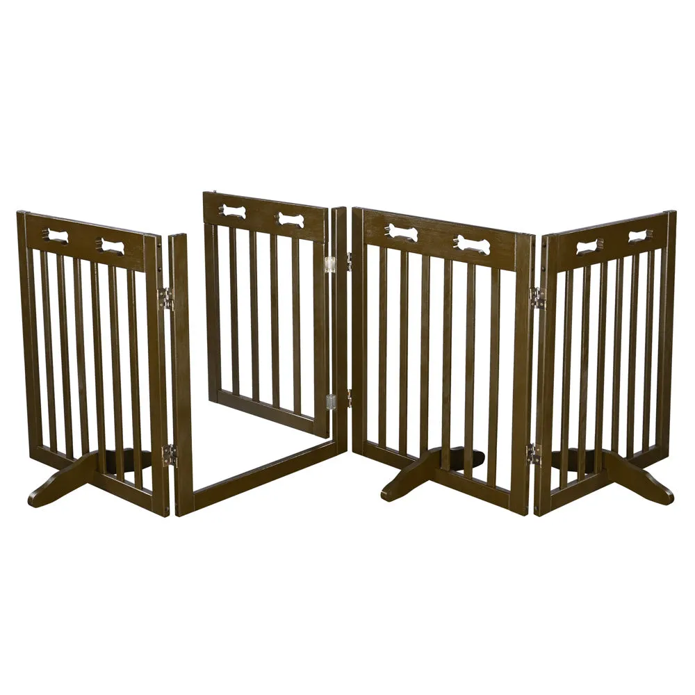 Yescom 4-Panel Folding Wood Pet Gate Crate Baby Barrier 80x24in