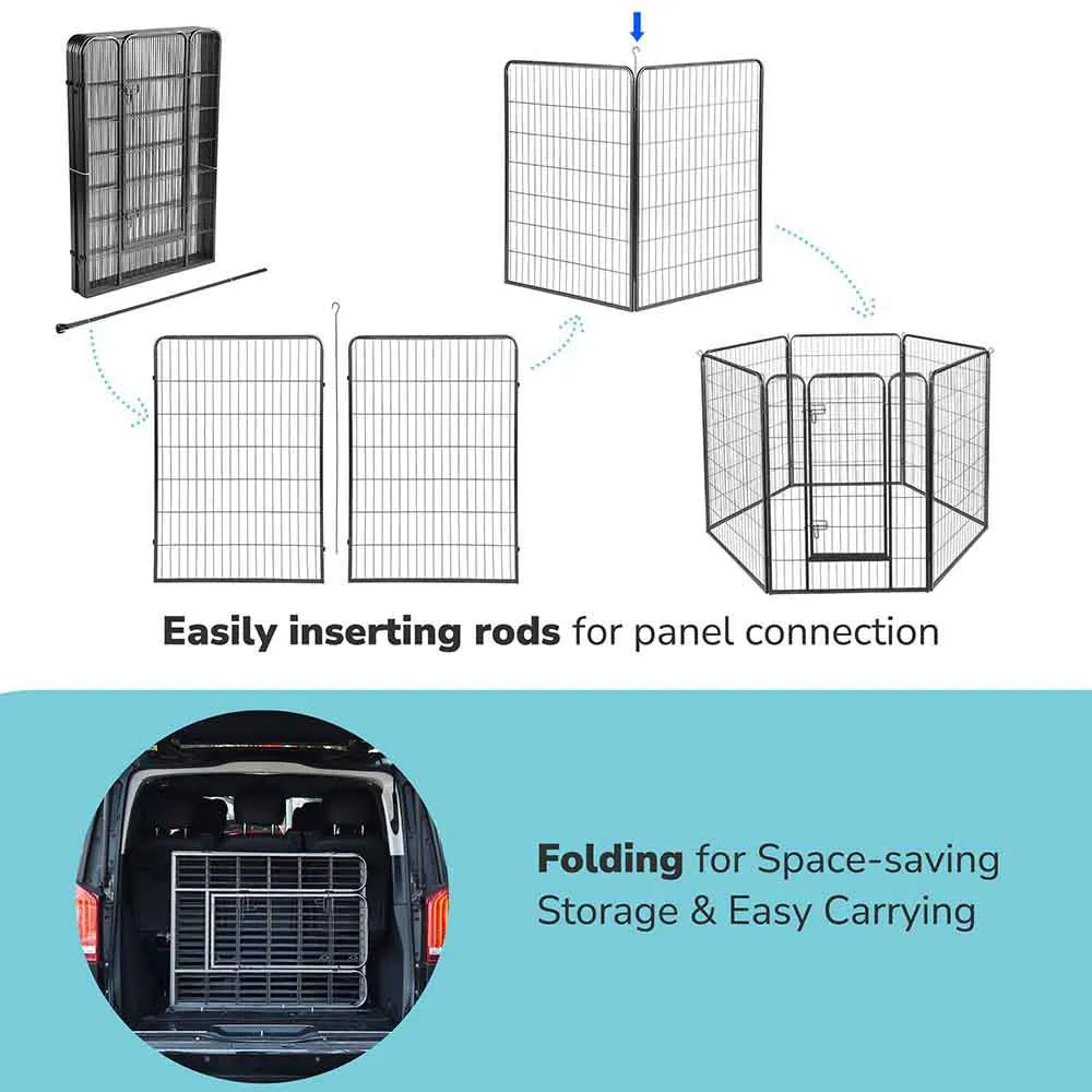 Yescom Heavy Duty Dog Playpen 47" Tall 12-Panel Puppy Pen Metal