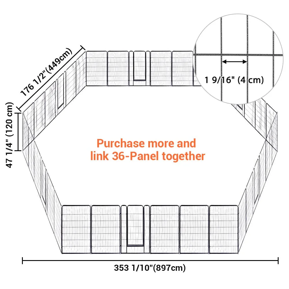 Yescom Heavy Duty Dog Playpen 47" Tall 12-Panel Puppy Pen Metal