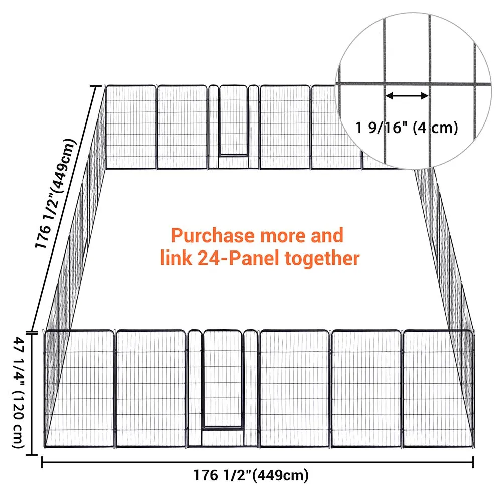 Yescom Heavy Duty Dog Playpen 47" Tall 12-Panel Puppy Pen Metal