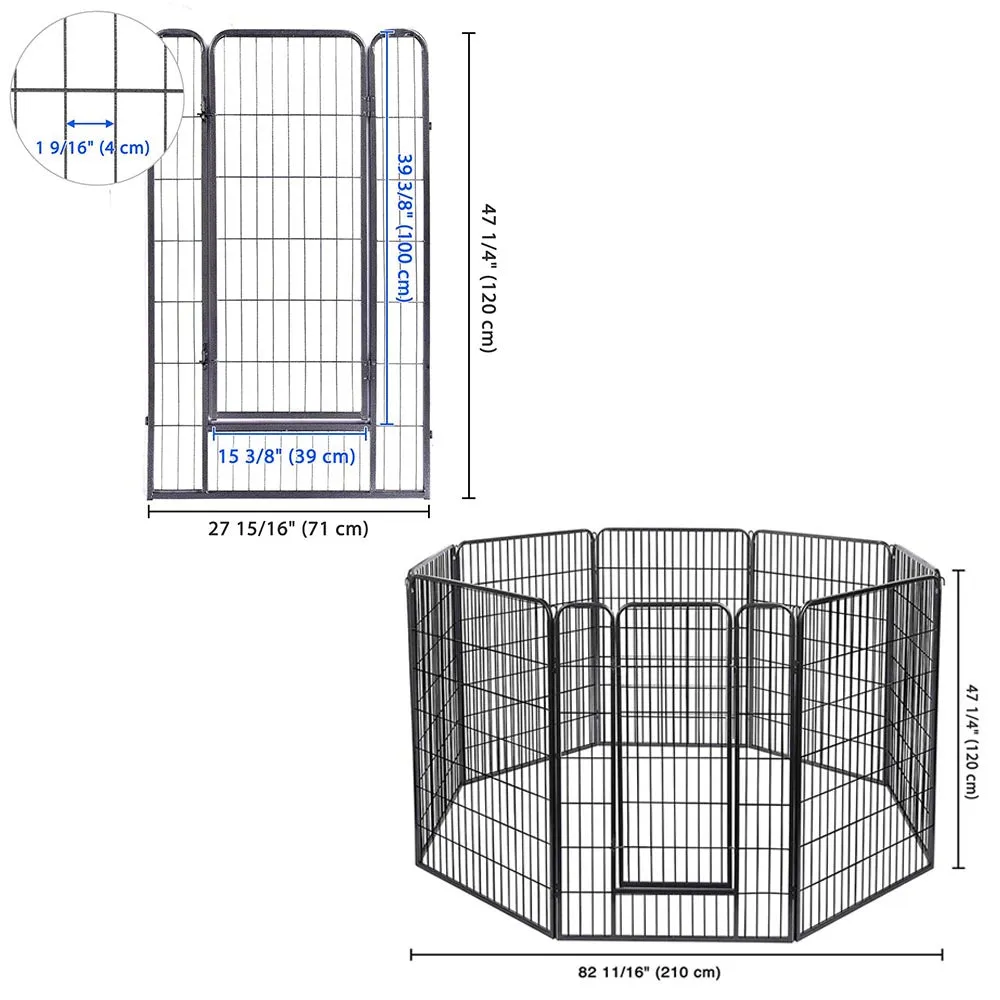 Yescom Heavy Duty Dog Playpen 47" Tall 32-Panel Puppy Pen Metal