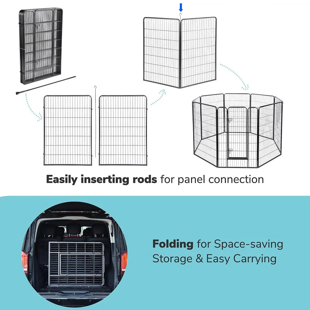 Yescom Heavy Duty Dog Playpen 47" Tall 32-Panel Puppy Pen Metal